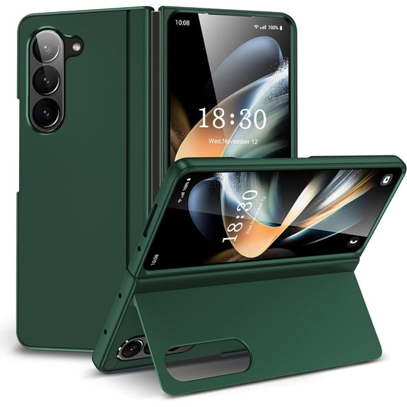 Case for Galaxy Z Fold 6,Galaxy Z Fold 6 5G Case,Ultra Thin Lightweight Matte Hard PC Built-in Kickstand Protective Non-Slip Shockproof Phone Case for Samsung Galaxy Z Fold 6 5G,2024 (Deep Green)