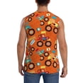 thumbnail image 4 of Lsque Monster Truck,Truck Cartoon Print Men's Cotton Blend Sleeveless Muscle Shirts (S-3XL)- Moisture Wicking, Odor Protection, UPF 30+,Medium, 4 of 8