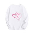 thumbnail image 5 of Girls White Long Sleeve Shirt with Heart Graphic - Soft Stretch Crewneck Top for Kids to Big Kid (2-14 Years),Size 2-3 T, 5 of 6
