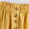 thumbnail image 3 of Women's Cotton Linen Midi Skirt High Waist Button-Front A-Line Skirts with Pockets Dress Casual Summer Vacation Wear Yellow One Size, 3 of 4