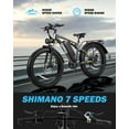 thumbnail image 6 of Qlife Racer Plus Electric Bike for Adults Peak 1500W Motor Up to 36MPH, 4.0 Fat Tire Mountain Bicycle with 48V 15.6AH 7 Speed Full Suspension Ebike(Gray)with Lock, 6 of 6