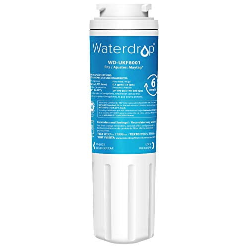 Waterdrop UKF8001 Filtre à Eau de Réfrigérateur, Compatible avec le Bain à Remous UKF8001AXX-750, Maytag UKF8001P, UKF8001AXX-200, 4396395, 469006, Filtre à Chaque Goutte 4, Puriclean II, EDR4RXD1