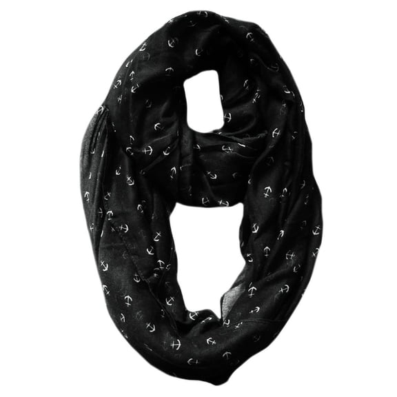 Peach Couture Anchor Print Cute Trendy All season Infinity Loop Scarves