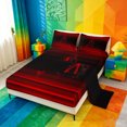 thumbnail image 2 of meiyoeat gradient Initial Print Bed Sheets,Red Black Monogram A Full Size Sheets,4 Pieces,1 Flat Sheet,1 Fitted Sheet and 2 Pillowcases, 2 of 6