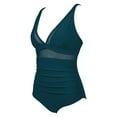 thumbnail image 5 of Vivianyo HD Women's Fashionable Multi-color Solid Color One-piece Deep V Swimsuit Tight Push-up Swimsuit Green, 5 of 8