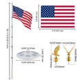 thumbnail image 5 of Yescom EZ GO 20ft Eagle Topper Telescopic Flag Pole Kit Solar Light Outside 3x5' US Flag Ball Top, Silver, 5 of 7