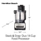 thumbnail image 2 of Hamilton Beach Stack &amp; Snap Procesador de alimentos y cortador de verduras, sin BPA, cuchillas de acero inoxidable, 14 tazas + 4 tazas, motor de 3 velocidades de 500 W, negro (70585), 2 of 8