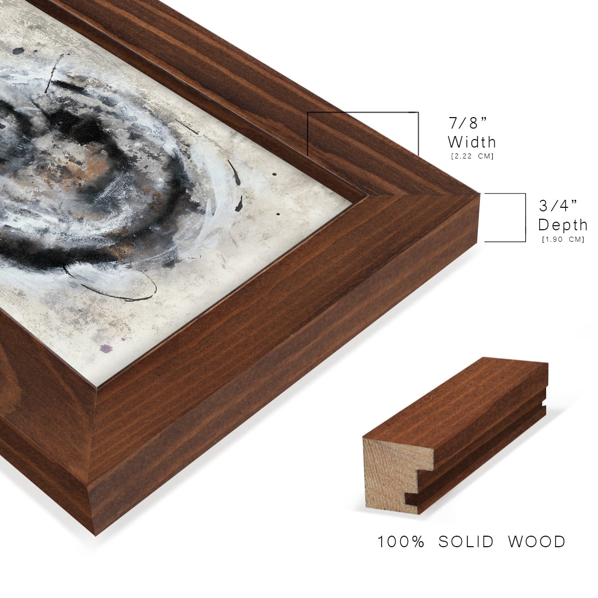 Circular Energy III -Framed Print w/glass-Chestnut