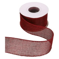 Uxcell Burlap Wired Ribbon 2" x 10 Yard Wired Edge Ribbon Woven Strap, Deep Red