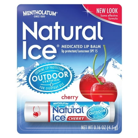 Mentholatum Natural Ice Medicated Lip Protectant SPF 15 CHERRY balm (PACK OF
