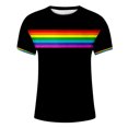 thumbnail image 3 of iTNHFP T-Shirts pour Hommes Pack T-Shirt à Manches Courtes Rayé Grand Col Rond Basique Décontracté Hauts Rayés Colorés Vêtements Arc-en-Ciel, 3 of 3