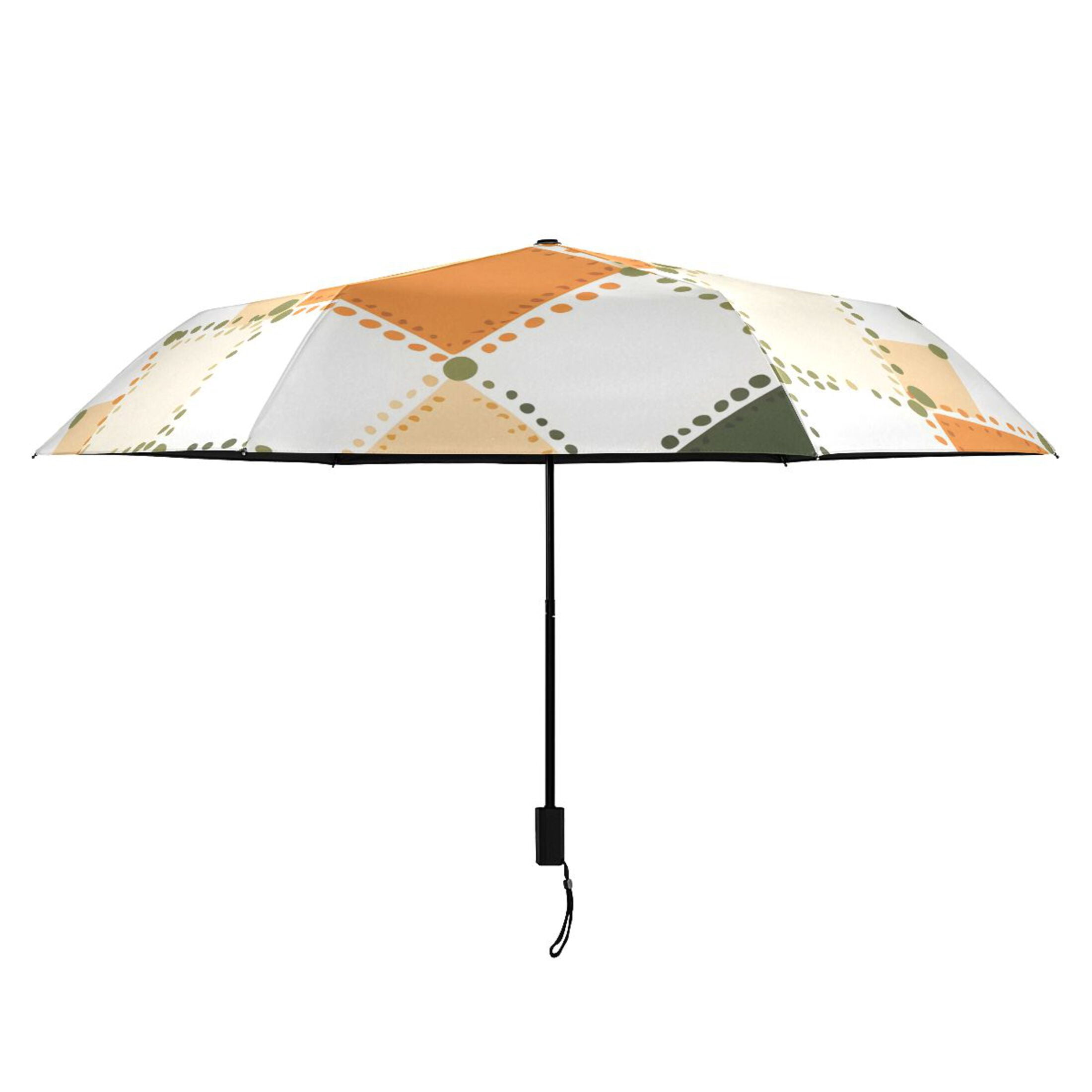 ALAZA Checkered Grid Pattern UPF 50+ Compact Folding Umbrella for Rain Travel Umbrella Packable