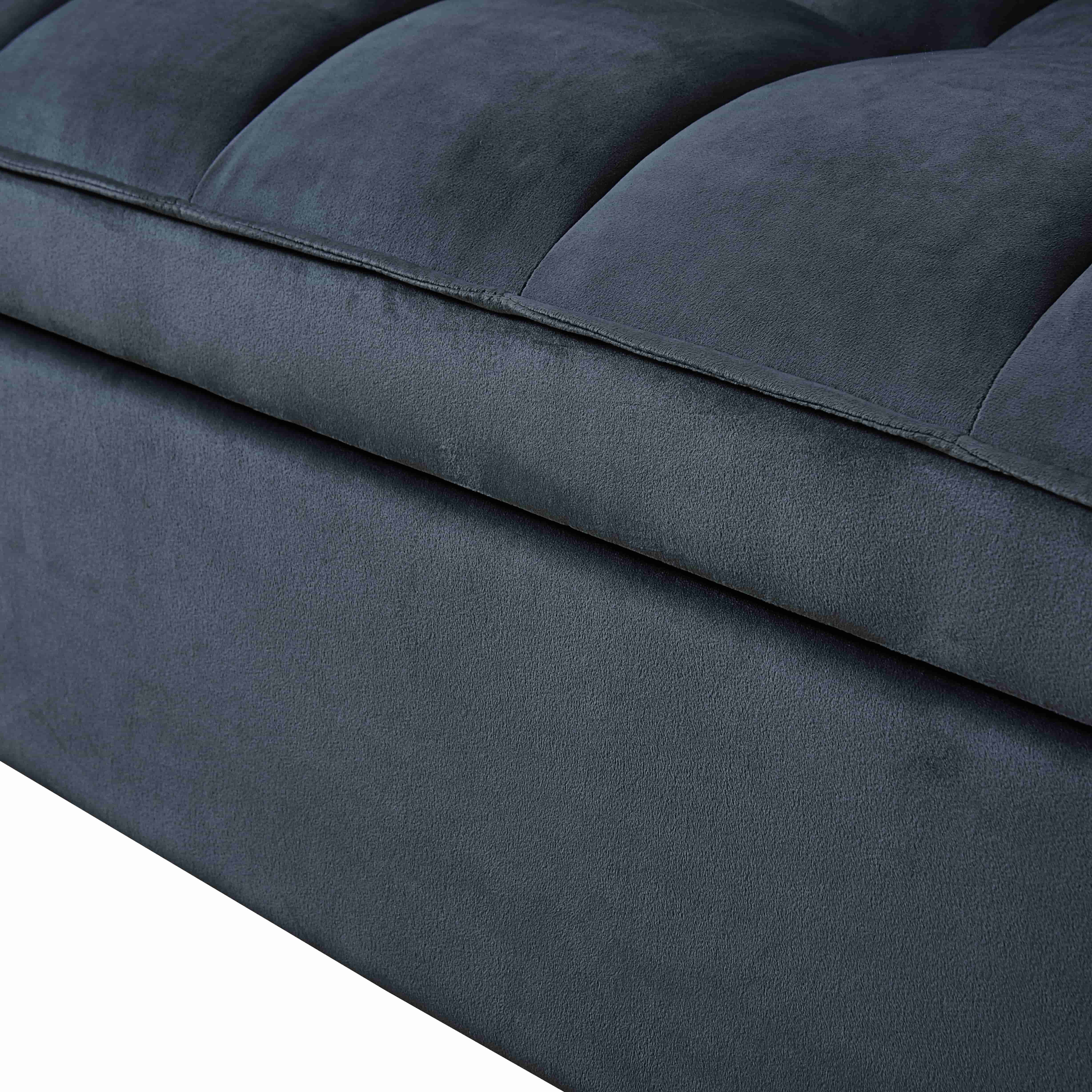 BSHTI 52.75”3-Position Adjustable Velvet Futon Sofa Bed, Convertible Loveseat Sleeper with Pull-Out Bed for Small Space, Modern Tufted Chaise, Black