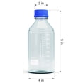 thumbnail image 3 of Botellas de vidrio de almacenamiento de 1000 ml - 2 botellas de almacenamiento de medios redondas - Botellas de vidrio de borosilicato - Botellas de vidrio de almacenamiento de sonda segura con tapón, 3 of 5