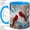Blue, variant on Cardinal Bird Watercolor Coffee Mug, Winter Cardinal Mug, Cozy Morning Tea Cup, Red Birds with Snowflakes and Gold Branches, Nature Bird Art, Rustic Kitchen Accent, Backyard Birdwatcher