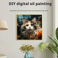 thumbnail image 2 of Cat in the Flowers 8×8 Inch DIY Digital Oil Painting – Canvas Art Kit (Easel Not Included), 2 of 8