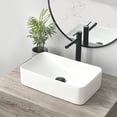 thumbnail image 2 of Stylish Vessel 19" White Porcelain Rectangular Bathroom Sink P-227H, 2 of 11