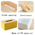 thumbnail image 3 of Wood Tissue Box Cover for Paper Facial Tissues, Wooden Rectangular Tissue Box Holder, 3 of 5