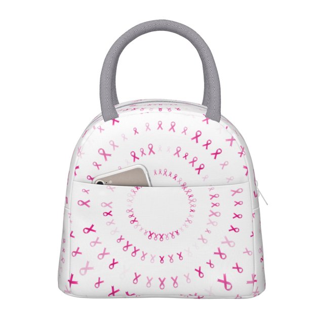Lukts Sac à Lunch Portable Sensibilisation au Cancer du Sein (4) Imprimé, Sac à Lunch Pique-Nique - Imperméable, Isolant Thermique et Froid, Adapté pour l'École, le Travail