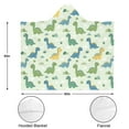 thumbnail image 3 of Wearable Blanket,LightGreen Cartoon Dinosaurs Clouds Pattern Hooded Wearable Flannel Blanket for Adults & Teens,Winter Poncho Shawl Wrap Cape Cozy Anti-Pill,50"x60", 3 of 5