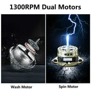 Compact Portable Washing Machine,Mini Compact Twin Tub with Built-in Drain Pump Washer 14.3Lbs Semi-automatic Spinner