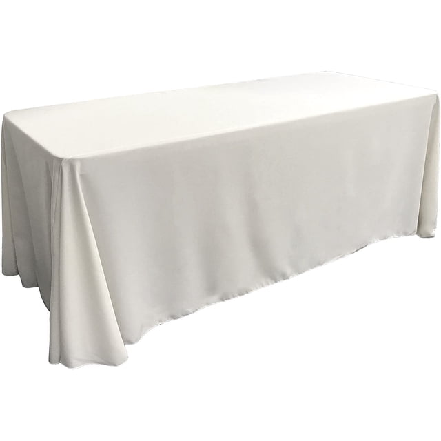 Mantel LA Linen, popelina de poliéster, lavable, 90 x 132 cm, color blanco