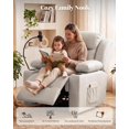 thumbnail image 6 of LAZZO Nursery Recliner Chair, Power 320° Swivel Chair with Cup Holder, Adjustable Armrest, Footrest, Oyster‑White, 6 of 8