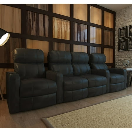 Deep Seating 3 Seater - Octane Turbo XL700 4 Seater Middle Loveseat Bonded Leather Home Theater Seating