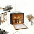 Bamboo Corner Bread Box for Kitchen Countertop - Double Layer Bread ...