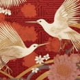 thumbnail image 6 of HAOXIT Japanese Traditional Waves Two White Cranes Chrysanthemum Flowers Round Tablecloth, Washable Circular Macrame Table Cloth Cover for Kitchen Dinner Party Tabletop Decor 38-42, 6 of 8