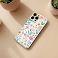thumbnail image 3 of SKLYDDI Multicolor Pastel Floral for iPhone X Case - Illustrated Watercolor Flowers & Leaves, TPU, Flexible, Cute Aesthetic, 3 of 7