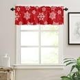 thumbnail image 7 of Christmas Window Curtain Valance for Kitchen Bedroom, Snowflakes Printed Red Short Curtain Valance Christmas Decoration Rod Pocket for Bathroom Living Room,54" x 18", 1 Panel, 7 of 7