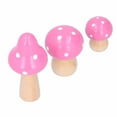 thumbnail image 4 of M Buder Wooden Mushroom Decor 3 Pcs Set Cute Desktop Figurines Pink Colorful Ornaments for Home Office Living Room Nursery Decoration 2.87 inches / 7.3 cm Tall Crafted Art Knick-Knacks, 4 of 9