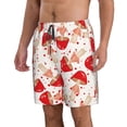 thumbnail image 2 of Bixox Men's Cute Mushroom printing Casual Classic Fit Short Summer Beach Shorts, 2 of 6