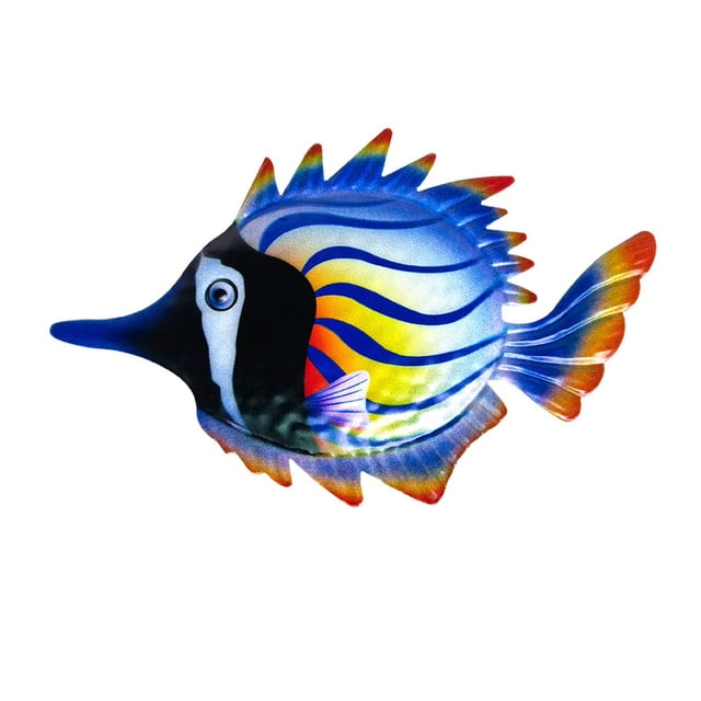 Artesanías De Peces De Metal, Estatuas De Escultura De Hierro Coloridas, Adorno Colgante De Jardín Para Balcón Y Patio seitruly HA041590-04