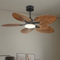 thumbnail image 3 of Uforic 42 Inch Tropical Palm Leaf Ceiling Fan with Lights and Remote/APP Control, Quiet DC Motor, 6-Speed, Dimmable, Adjustable Height, Reversible 5 Blades - Walnut, 3 of 9