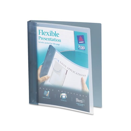 Flexible View Binder with Round Rings 3 Rings, 1" Capacity, 11 x 8.5, Gray
