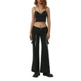 thumbnail image 2 of Binpure Wide-leg Trousers, Tie-up Low Waisted Solid Color Sweatpants, 2 of 9