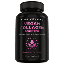 Vital Vitamins Vegan Collagen Booster - with Hyaluronic Acid - Hair, Skin, Nails & Joints - 60 Ct