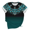 thumbnail image 1 of Vêtements pour Femmes Chandail Décontracté à la Mode Imprimé Manches Courtes Col Rond Multicolore Y TTG, 1 of 4