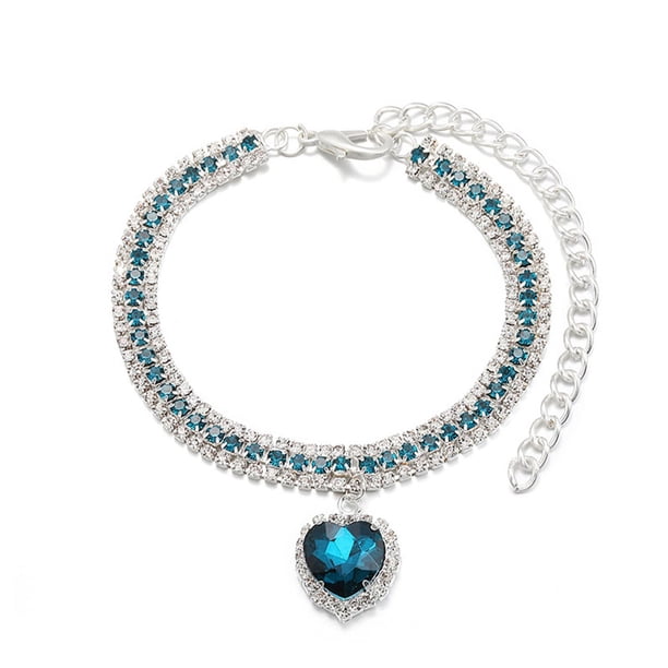 LUVCLS Collar con diamantes de imitación para perro y gato, collar con cristales brillantes para cachorros y mascotas R9U1 ф⭐