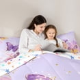 thumbnail image 4 of Manfei Dreamy Butterfly Bedding Twin Comforter Set, Purple Down Comforter, Flower Floral Reversible Duvet Insert, Ultra Soft Bedroom Decor, 2 Pieces, 4 of 8