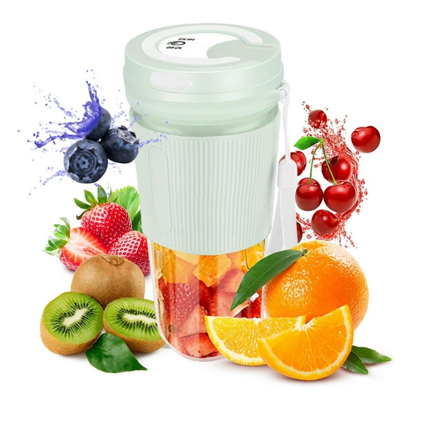 Electrodomésticos de cocina, licuadoras recargables por USB, mini licuadora portátil de 380 ml, 50 W, potente licuadora para viajes, cocina y camping, regalo para mujeres.