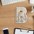 thumbnail image 4 of Tainini Wooden B Letters ,Flowered Paintable Wooden Nursery Letters for Birthday Boho Nursery Wedding Home Decor,（7.8in）, 4 of 6
