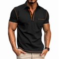 thumbnail image 2 of Men's Short Sleeve Henley Pullover Light Weight Tee Shirts Button Shirt Top for Summer Casual Black M, 2 of 9