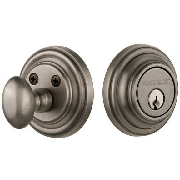 Nostalgic Warehouse Clacla_1Cyl_238_Na Classic Solid Brass Single Cylinder Deadbolt - Grey