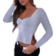 thumbnail image 1 of Camiseta De Verano Camiseta corta sin mangas para mujer con abertura lateral, corpiño plisado, ropa diaria (gris L) Ygjytge para Mujer Gris T XL, 1 of 7