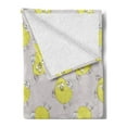 thumbnail image 2 of Grey and Yellow Soft Flannel Fleece Blanket, Sketchy Hand Drawn Design of Cartoon Owls Modern Hipster Style Image, Cozy Plush for Indoor and Outdoor Use, 50" x 70", Marigold and Teal, by Ambesonne, 2 of 5