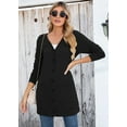 thumbnail image 4 of SHOWMALL Women Lightweight Cardigan Long Sleeve Button Down V Neck Casual Lightweight Knit Sweater Open Front Cardigan, US Size XL, Black, 4 of 8