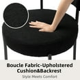 thumbnail image 6 of Boucle Upholstered Metal Side Chair, Dinning Chair Set of 6, Black, 6 of 7